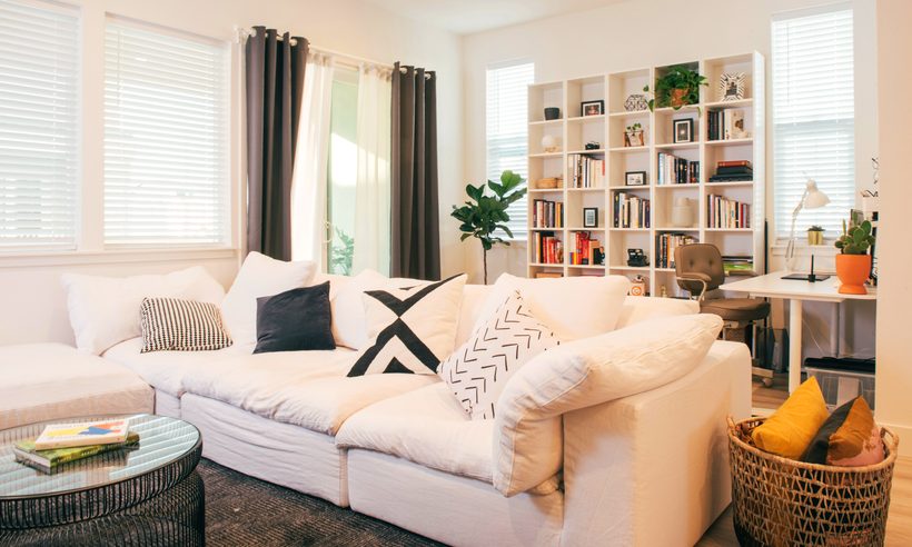 A calm, freshly cleaned living room in a Northern New Jersey home